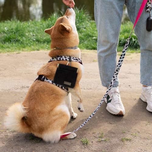 Dog Treat Pouch, Portable Auto Closing Dog Training Treat Bag with Carabiner, Hands Free Pocket Sized Snack Reward Pouch for Puppy Walking Travel Outdoor Use, Black - Image 6