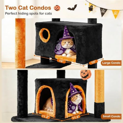 Yaheetech 54in Gothic Cat Tree, Multilevel Indoor Halloween Cat Tower - Image 7