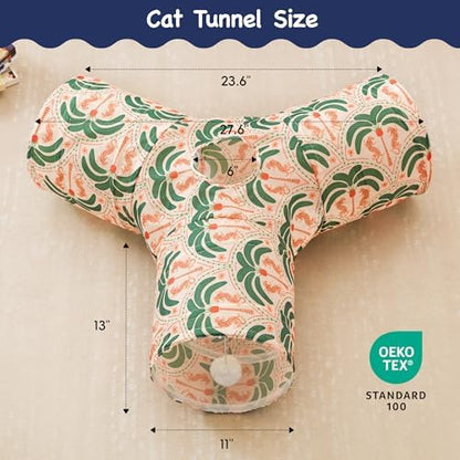 Tempcore Cat Tunnel, 3-Way Collapsible Toy for Indoor Cats, Coconut - Image 2