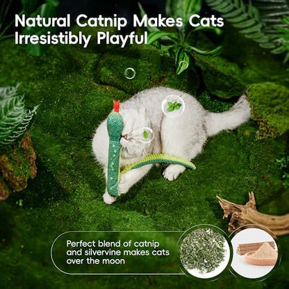 Potaroma Cat Toys Realistic Snake Catnip Crinkly Sound Toy 2 Pcs for Halloween, Mesh Fabric for Teeth Cleaning, Interactive Kicker Toys for Indoor Kitten Exercise 20 Inches - Image 5