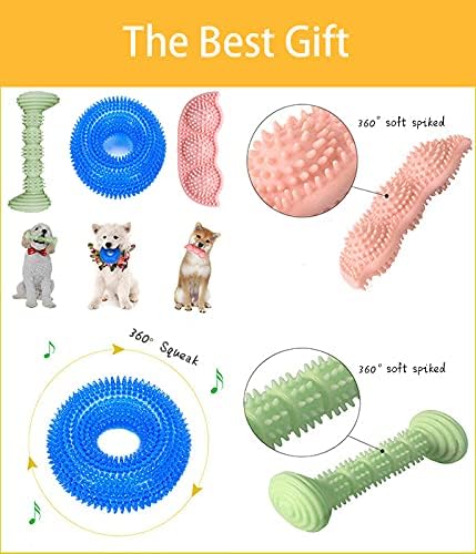 Dog Chew Toys for Puppy Teething, 3Pack 2-8 Months Puppies Teething Toys Soft & Durable Puppy Toys for Cleaning Teeth and Protects Oral Health Both Small Dogs & Medium Dog Suitable (3 Pack)