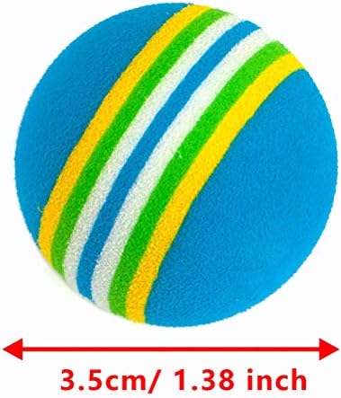 VOVIGGOL 12 Pack 2 Color Rainbow Cat Toy Balls Soft EVA Foam Interactive Indoor Kittens Favorite Toys 1.38" Dia. Small Dogs Puppies Toy Balls Bulk Activity Chase Quiet Play Sponge Ball - Image 5