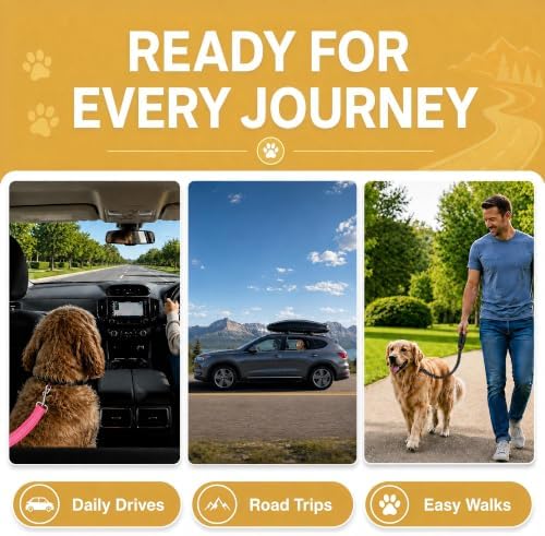 Dog Seat Belt for Car 2 Pack, 3-in-1 Adjustable-Length Bungee Tether - Image 7