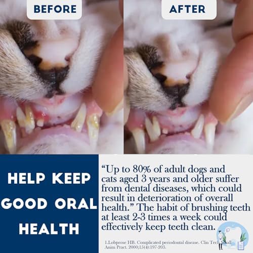 Small Dog Toothbrush, Cat & Puppy Tooth Brushing Kit, Ultra Soft & Mini Head Teeth Brush for Kitten & Tiny Pet, Doggy Toothbrushes Deep Dental Cleaning, 2 PCS - Pink Color - Image 5