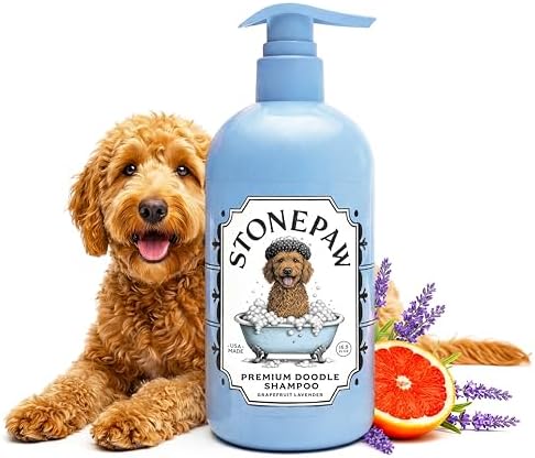 Premium Doodle Shampoo and Conditioner – Detangling Dog Shampoo for Doodles, Goldendoodles, Bernedoodles, and Labradoodles – Adult & Puppy Shampoo, Lavender, 16oz by Stonepaw