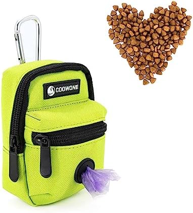 Dog Treat Pouch Dog Poop Bag Holder for Leashes, Pets Snack Container With Inner Small Bag, Puppy Supplies Perfect for Training and Walking - Hands Free Dog Waste Bag Dispenser -Dog Travel Accessories by COOWONE