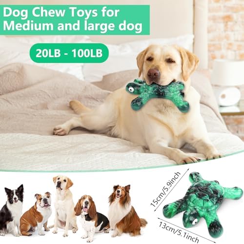 Letsmeet Tough Indestructible Dog Chew Toys for Aggressive Chewers to Keep Them Busy - Heavy Duty Nylon with Treat Groove for Medium & Large Breeds - Image 6
