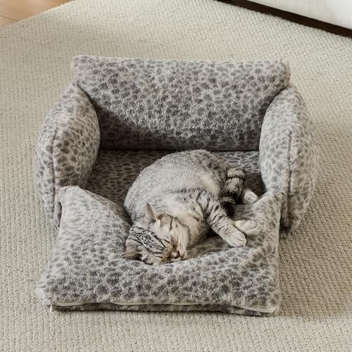 Hollypet Cat Bed Small Dog Orthopedic Couch Beds for Pets up to 13 lbs - Image 6