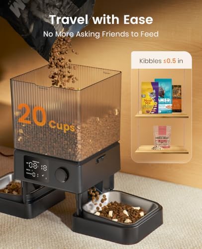 oneisall Automatic Cat Feeder for 2 Cats Pets, Timed Cat Food Dispenser - Image 4