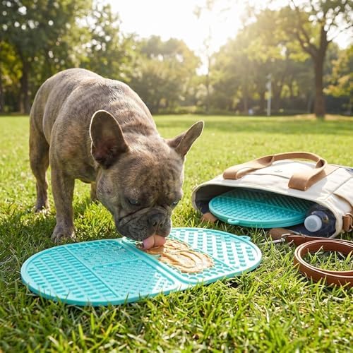 Dog Lick Mat Slow Feeder for Bathing & Grooming, 142 Suction Cups (Lake Blue) - Image 7