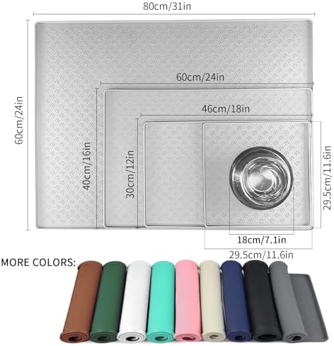Ptlom Dog Food Mat Anti-Slip Pet Bowl Mats for Food and Water, High-Lips Pet Placemat Prevent Messy Spills to Floor, Waterproof Puppy Feeding Tray for Small, Medium Large Dogs Cats, Silicone - Image 2