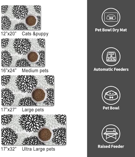 Dog Food Mat for Floors, Absorbent Pet Cat Food Bowl Mat, 17x27 in - Image 5