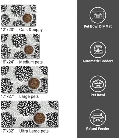 Dog Food Mat for Floors, Absorbent Pet Cat Food Bowl Mat, 16x24 in - Image 5