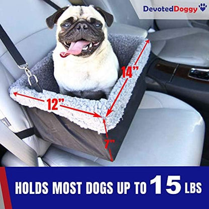 Deluxe Dog Car Seat Fits Pets up to 15lbs, Dog Booster Seat, Padded Cushioning, Adjustable Straps, Metal Frame Encasing, Installs in Seconds, Collapsible Canvas and Easy to Clean - Image 3
