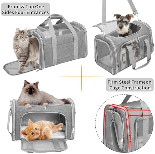 Soft-Sided Cat/Dog/Pet Carrier, Collapsible Pets Travel Carriers - Image 5