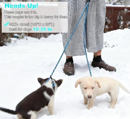 Double Dog Leash Coupler 1/3" Rope Extension for Two 10-35lbs Dog - Image 5