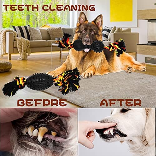 Yipetor Durable Dog Chew Toys 6 Pack, Cotton Rope Rubber Dog Toys - Image 5