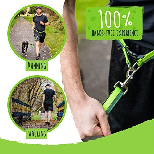 Mighty Paw Hands Free Dog Leash | Bungee Waist Leash for Dog Walking. Pet Running Hands Free Tether for Large, Medium & Small Breeds. Pet Waist Belt (36" - 48") Up to 150 lbs - Green - Image 6