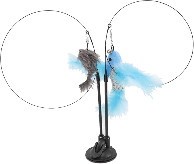 Pssopp Cat Toys, Wire Interactive Cat Wand Toy for Indoor