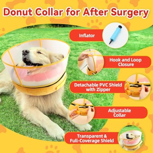 Upgraded Inflatable Dog Cone Collar to Stop Licking, Soft Dog Donut Collar - Image 4