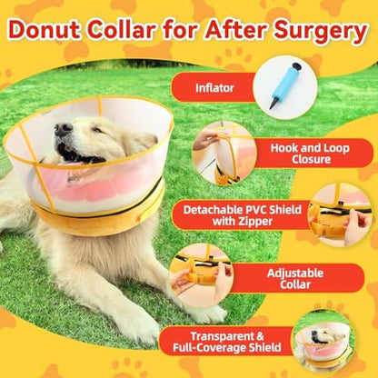 Upgraded Inflatable Dog Cone Collar to Stop Licking, Soft Dog Donut Collar - Image 4