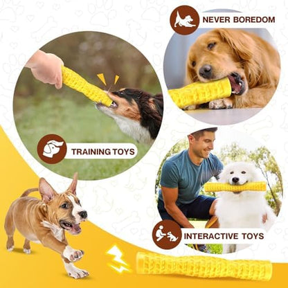 LOYEE Dog Squeaky Toys Interactive Dog Toys for Aggressive Chewers Tough Rubber Chew Toys for Medium/Large Breed, Indestructible Puppy Chew Toys for Teething (Yellow) - Image 6