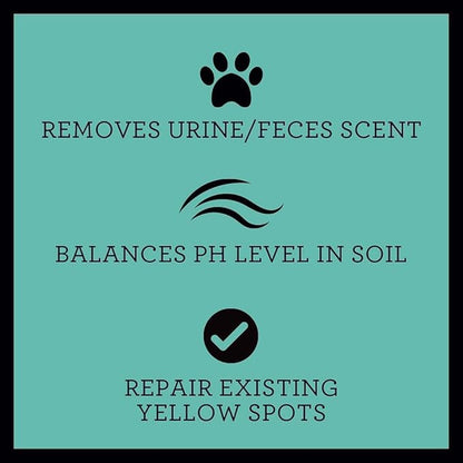 TriNova Outdoor Lawn Deodorizer & Restorer - Eliminates Dog, Puppy Feces and Urine Odors from Lawn, Yard, & Patio, Artificial Turf - Dog Urine Neutralizer for Lawns, Repairs & Prevents Yellow Spots
