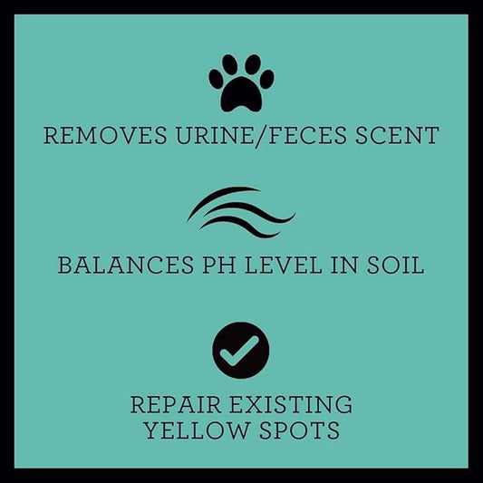 TriNova Outdoor Lawn Deodorizer & Restorer - Eliminates Dog, Puppy Feces and Urine Odors from Lawn, Yard, & Patio, Artificial Turf - Dog Urine Neutralizer for Lawns, Repairs & Prevents Yellow Spots