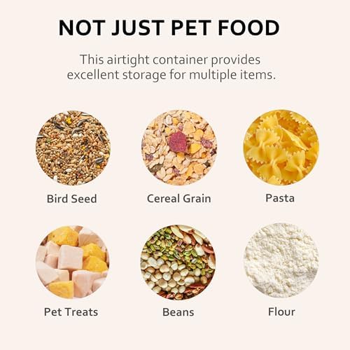 EIwichen Dog and Cat Food Storage Container with Scoop - 5-10 Lbs Pet Food Container with Airtight Lid, Dry Food Bin BPA Free, Kibble Container, for Pet, Cat, Dog, Bird Seed, e - Image 6
