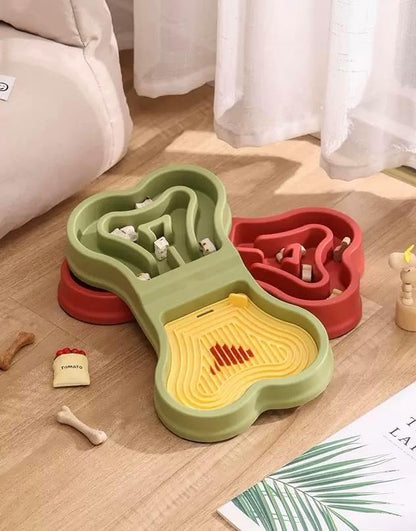 1 pcs Bone Shaped Dual-Purpose Slow Food Dispenser Bowl Anti Bulging Dispenser Suction Cup Suitable for Indoor and Outdoor Pet Feeding of All Breeds