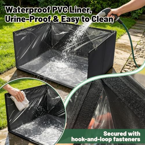 High Walls Dog Litter Box with Artificial Grass Waterproof PVC Liner - Image 4