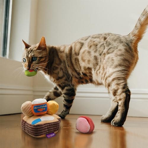 6-Piece Charcuterie Playset - Plush Cat Toys, Cheese Board - Image 3