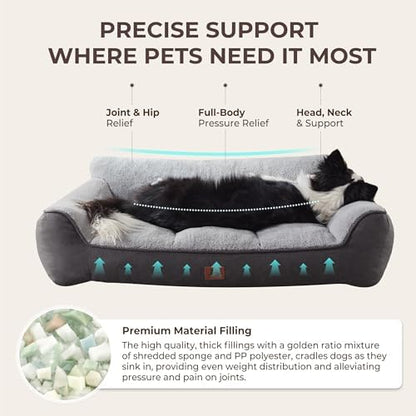 XL Extra Thick Orthopedic Bolster Dog Bed for Large Dogs - Image 2