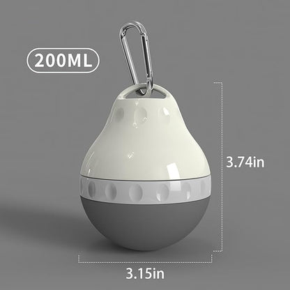 Dog Travel Water Bottle Detachable Bowl Leak Proof Portable ，Silicone Bottle Body，Collapsible and Suitable for Small Pets for Outdoor Walking, Hiking, Travel (Gray, 200ml)