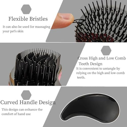 Comma-Shaped Small Dog Brush, Puppy Essentials (Black) - Image 4
