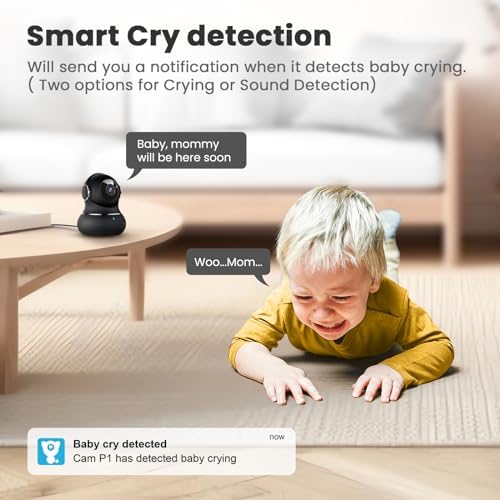 litokam 5ghz Indoor Security Camera, 5MP Cameras for Home Security with 5G/2.4G Dual-Band, Pet Cam with Phone App, AI Motion/Cry Detection, 360° Auto Tracking, Night Vision, Support NVR/Alexa - Image 6