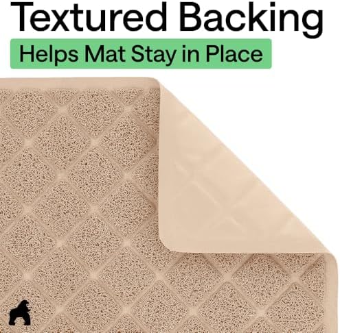 GORILLA GRIP Cat Litter Box Mat, Coiled Mesh Trapping Mats, 24x17 Beige - Image 4