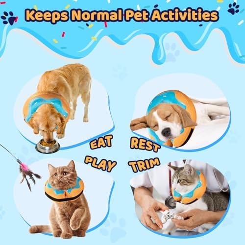 Grand Line Donut Inflatable Collar for Dogs and Cats, Soft Recovery Dog Cone After Surgery, Protective Pet Neck Cone for Small, Medium, Large Dogs, Not Block Vision (Blue, L) - Image 3