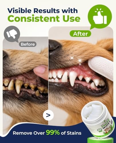 Dog Dental Wipes for Teeth Cleaning, Finger Toothbrush Wipes for Dogs Cats,Dog Teeth Cleaning Wipes Reduce Bad Breath & Plaque Tartar, No-Rinse Daily Oral Care,Dog Toothbrush & Toothpaste Alternatives - Image 4