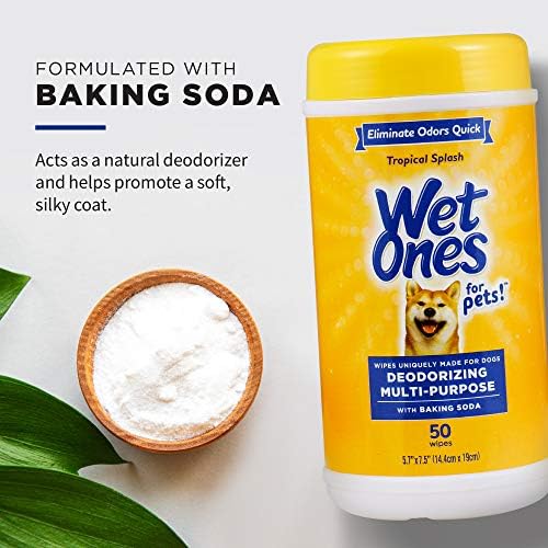 Wet Ones for Pets Deodorizing Dog Wipes, Tropical Splash, 50 Count, 3-Pack - Image 3