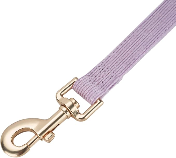 Soft Corduroy Fibric Dog Leash, 5 Feet Length Lead with Heavy Duty Rotating Hook, for Small Medium Dogs.(S,Purple)