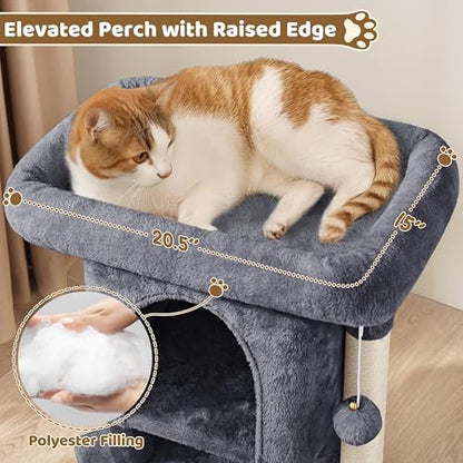 Yaheetech 23.5in Small Low-Profile Cat Tower with Scratching Posts - Image 4