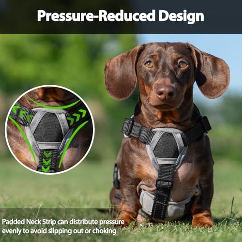 Huntboo Escape Proof Dog Harness, Dachshund Harness, Reflective Dog Harness with Handle, Durable,Adjustable Vest for Small Medium Large Dogs Walking, Training, and Running Gear (Black,XL) - Image 5