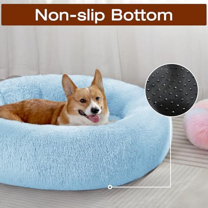 JOLLYVOGUE Dog Bed, Calming Anti-Anxiety Large Dog Bed, Fluffy Donut Cushion for Medium and Large Pets (27") - Image 4