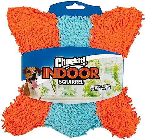 Chuckit! Indoor Fetch Squirrel Toy for Dogs, Orange and Blue by Chuckit
