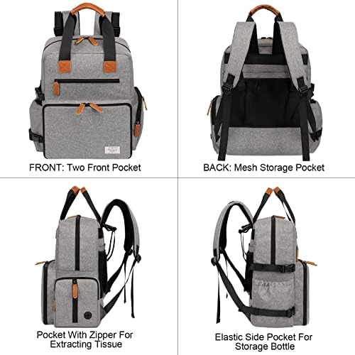 Modoker Dog Travel Backpack Set with 2 Food Bags, 2 Bowls and 1 Mat, Grey - Image 3