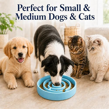 Ceramic Slow Feeder Dog Bowl 1.5 Cup Puzzle Dish for Small Medium Dogs - Image 3