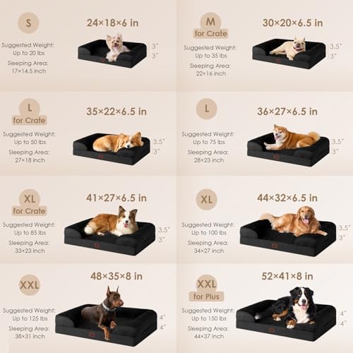 EHEYCIGA Orthopedic Dog Beds Large Sized Dog, Waterproof Washable Pet Bed - Image 3