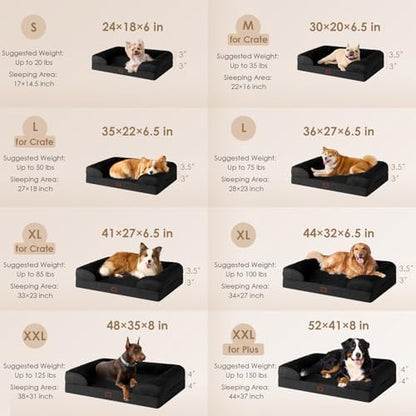 EHEYCIGA Orthopedic Dog Beds Large Sized Dog, Waterproof Washable Pet Bed - Image 3