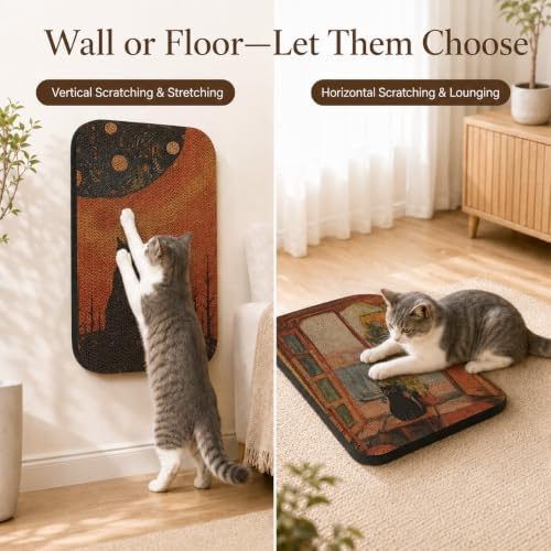 2 Pack Cat Wall Scratcher, Art Cat Scratching Board for Cats - Image 5